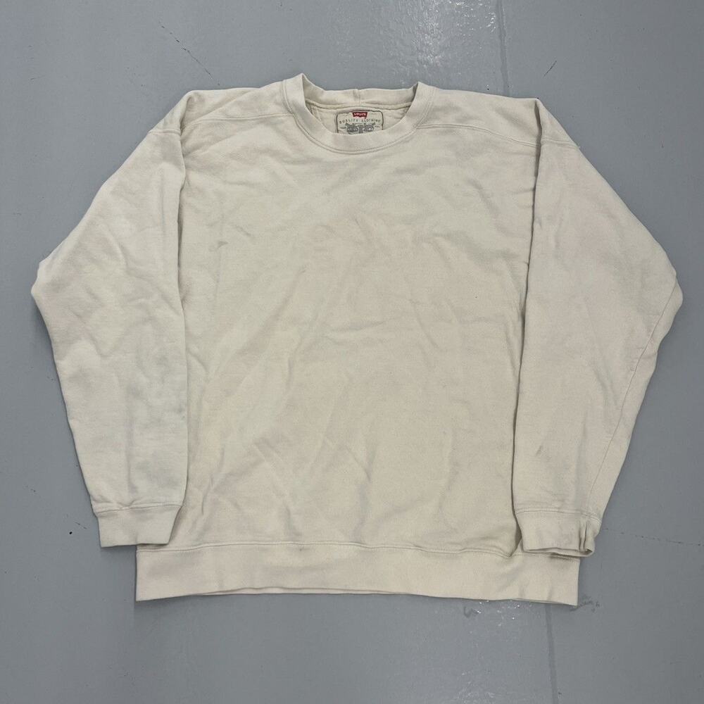 Vintage 90s Levi's White Blank Cotton Sweatshirt